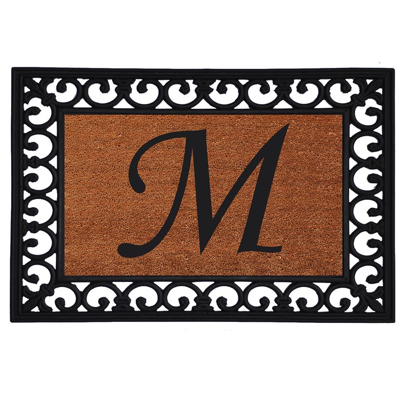 Calloway Mills حصيرة مدخل مع إدراج مونوغرام من كالوواي ميلز 180041925M 19" × 25" (حرف M) - Image 1